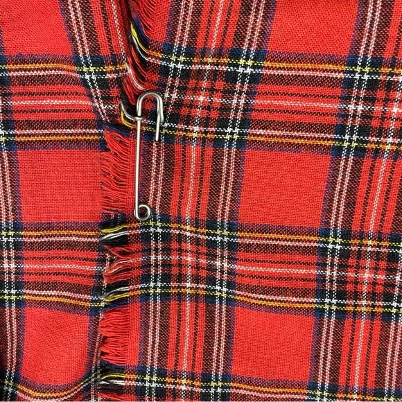Vintage Red Plaid Tartan Kilt Billie Skirt Sz-OS Schoolgirl Y2K MallGoth Preppy - Picture 13 of 13
